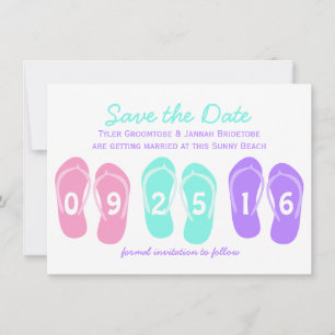 Flip Flop Strand Save the Date Kaart
