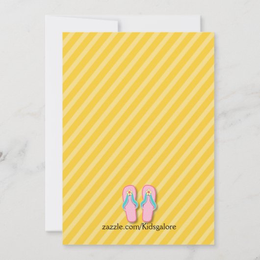 Flip Flops Anniversaire Fête Invitation (Dos)