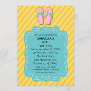 Flip Flops Anniversaire Fête Invitation