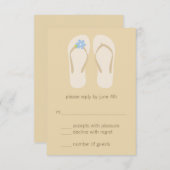 Flip Flops Beach Wedding Cartes RSVP - Bleu (Devant / Derrière)