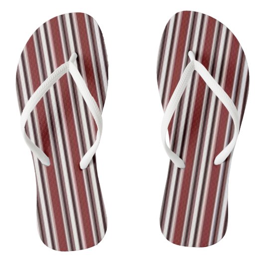 Flip Flops bordeaux & witte streep (Voetbed)