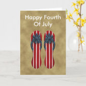 Flip Flops Carte Du 4 Juillet (Fleur jaune)