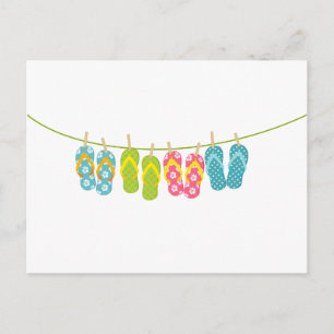 Flip-Flops ClothesLine Briefkaart