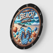 Flip Flops de plage Horloge de bienvenue (Angle)