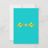 Flip Flops Destination Wedding Cartes RSVP Bleu (Dos)