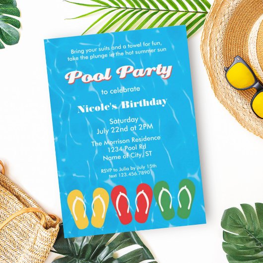Flip Flops et Water Pool Invitation