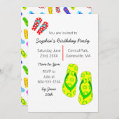 Flip Flops été Anniversaire Fête Invitation (Devant / Derrière)