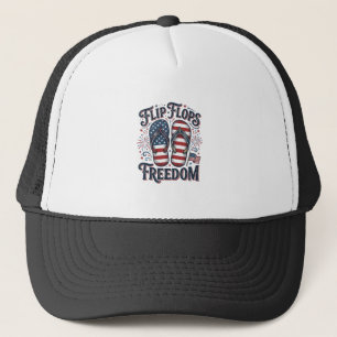 Flip Flops Freedom Patriottische Zomer T-Shirt Ont Trucker Pet