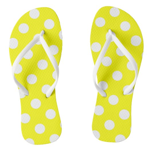 Flip Flops Geel & Wit Stippenprint (Voetbed)