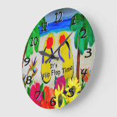 Flip flops île heure horloge murale. (Angle)