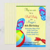 Flip Flops Invitation de fête d'anniversaire (Devant / Derrière)