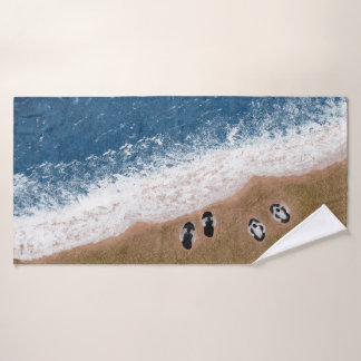 Flip Flops op het Strand Zand Bad Handdoek