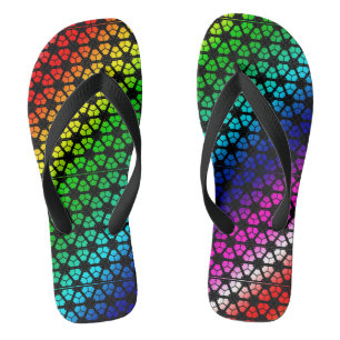 Flip Flops - Regenboogpatroon in Loodglas