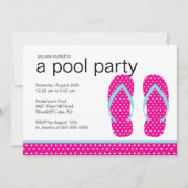 Flip Flops rose Pool Party Invitation (Devant)