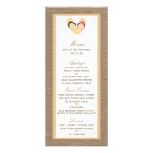 Flip Flops Sandy Beach Burlap Menu Mariage (Devant)