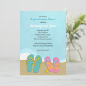Flip Flops Tropical Bridal Show Invitation (Debout devant)