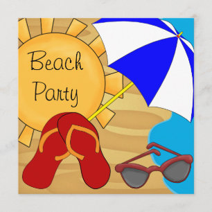 Flip Flops Zonnebril Strand Verjaardagsfeestje Kaart