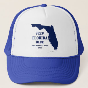 Flip Florida Blue in 2024 Square Sticker Trucker Pet