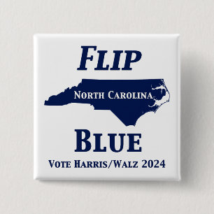 Flip North Carolina Blauw in 2024 Vierkante Button 5,1 Cm