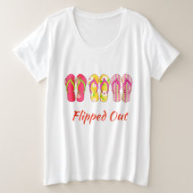 Flip Out Flip Flop Womens Sum Plus Taille t-shirt