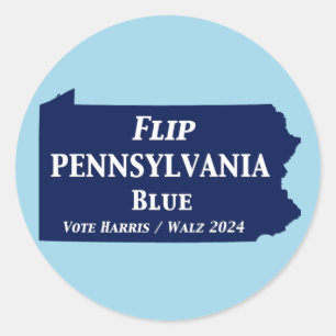Flip Pennsylvania Blue in 2024 Ronde Sticker