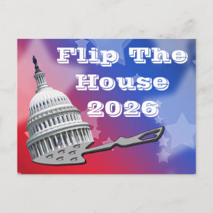 Flip The House Stem Blauw 2026 Briefkaart