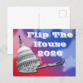 Flip The House Vote Blue 2026 Briefkaart (Voorkant / Achterkant)
