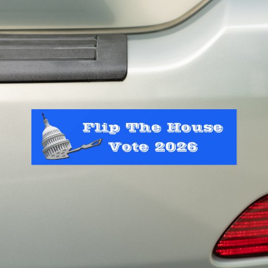 Flip The House Vote Blue 2026 Bumpersticker (Op auto)