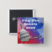 Flip The Senate Vote 2026 Vierkante Button 5,1 Cm (Voorkant /achterkant)