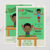 Flip & Tumble Birthday Invitation Kaart (Voorkant / Achterkant)