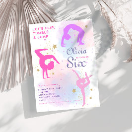 Flip Tumble & Jump Gymnastiek Verjaardagsfeest Kaart