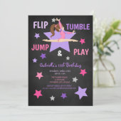 Flip, Tumble, Jump, & Play Turnvereniging Verjaard Kaart (Staand voorkant)