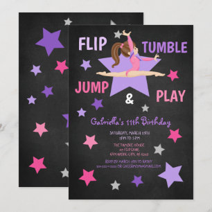 Flip, Tumble, Jump, & Play Turnvereniging Verjaard Kaart