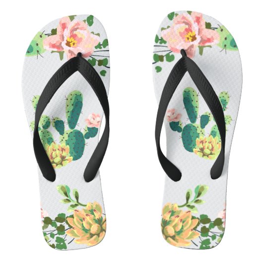 Flipflop Sandalen Bohemian Cactus Succulents Desse Teenslippers (Voetbed)