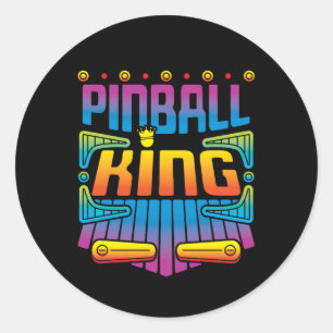 Flipperkoning Arcade Game Speler Ronde Sticker
