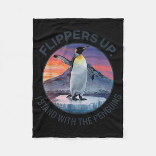 Flippers omhoog Ik sta met de pinguïns Fleece Deken