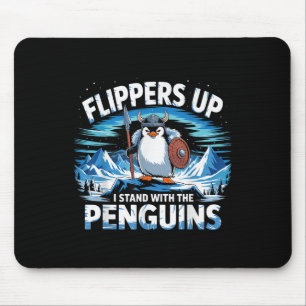 Flippers omhoog Ik sta met de pinguïns grappig Tru Muismat