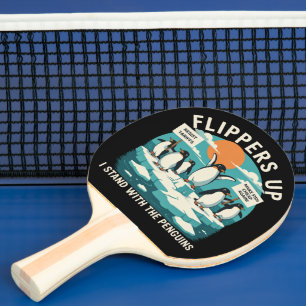 Flippers Omhoog Ik Sta Met Pinguïns Grappig Verzet Tafeltennisbatje