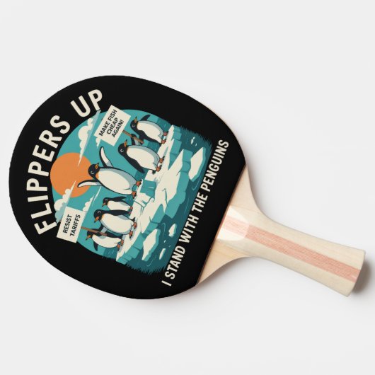 Flippers omhoog Ik sta met pinguïns grappig verzet Tafeltennisbatje (Zijkant)
