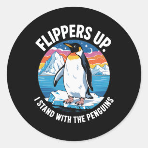Flippers staan op met de Pinguïns Bevrijdingsdag Ronde Sticker