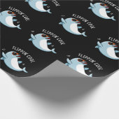 Flippin Cool Funny Dolphin Pun Dark BG Cadeaupapier (Hoek)