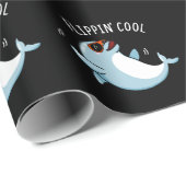 Flippin Cool Funny Dolphin Pun Dark BG Cadeaupapier (Rol Hoek)