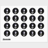 Flippin Cool Funny Penguin Pun Dark BG Ronde Sticker (Vel)