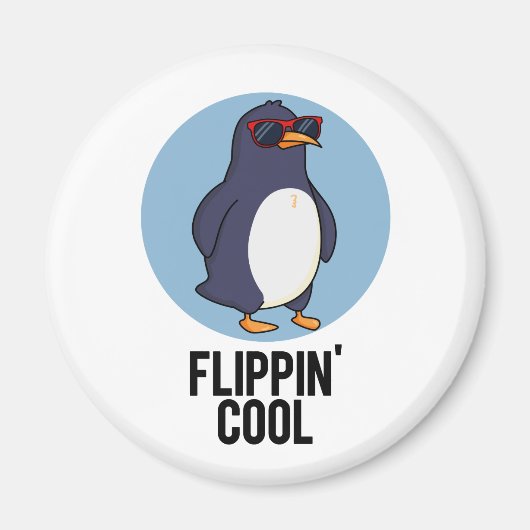 Flippin Cool Funny Penguin Pun Magneet (Voorkant)