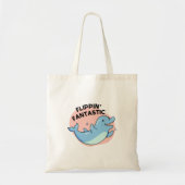 Flippin Fantastic Funny Dolphin Pun Tote Bag (Voorkant)