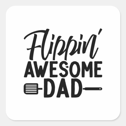 Flippin Geweldige Pap Vierkante Sticker (Voorkant)