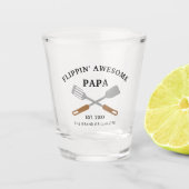 Flippin Geweldige Papa BBQ Gag Shot Glas (Voorkant)