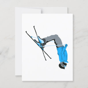 Flippin Out Ski Backflip Skier Ansichtkaart Briefkaart
