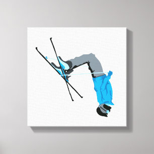 Flippin Out Ski Backflip Skisport Schilderij Canvas Afdruk