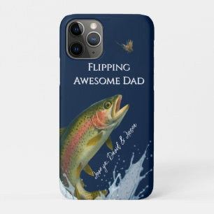 Flipping Geweldige Dad Rainbow Forel Navy Blauw iPhone 11 Pro Hoesje